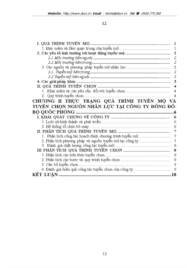 image for page Thực trạng quá trình tuyển mộ và tuyển chọn nguồn nhân lực tại công ty đông đô bộ quốc phòng