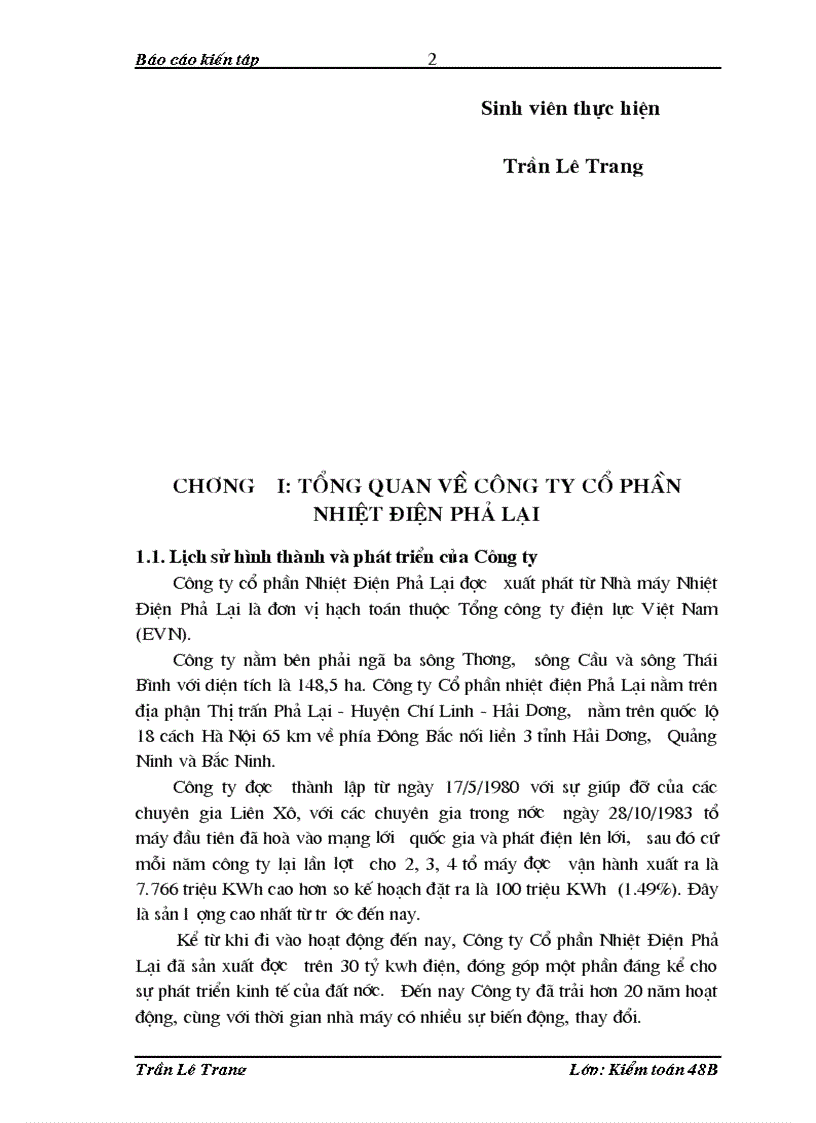 image for page Báo cáo kiến tập tại Công ty Cổ phần nhiệt điện Phả Lại