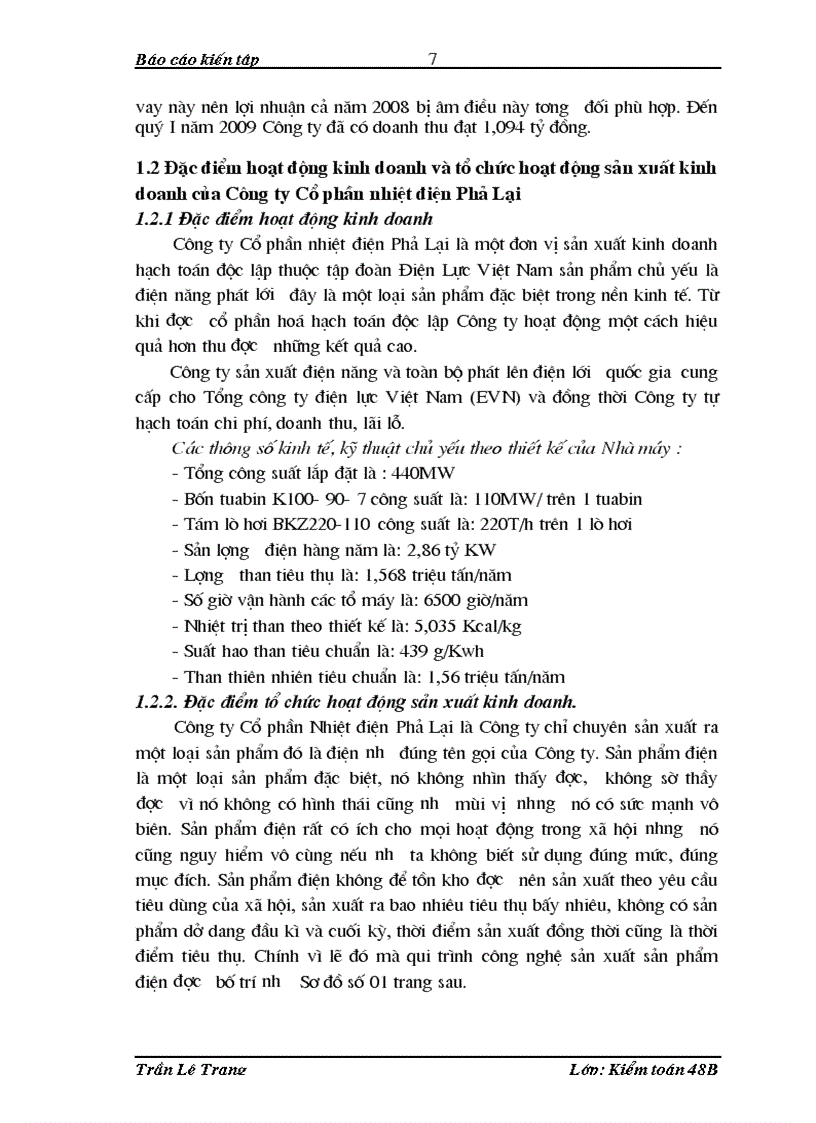 image for page Báo cáo kiến tập tại Công ty Cổ phần nhiệt điện Phả Lại