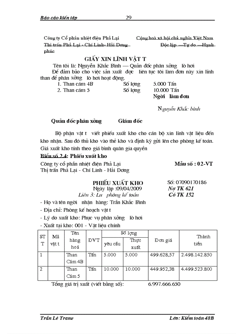 image for page Báo cáo kiến tập tại Công ty Cổ phần nhiệt điện Phả Lại