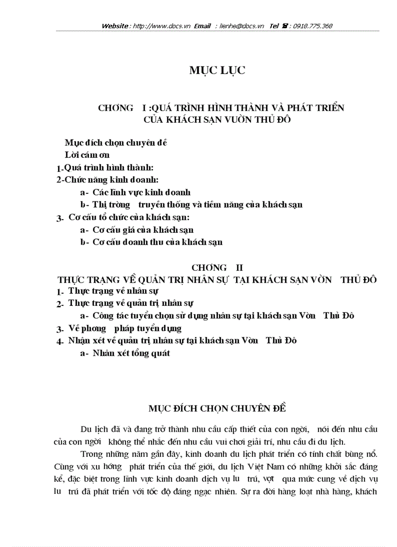 image for page Báo cáo Tại Khách sạn Vườn Thủ đô