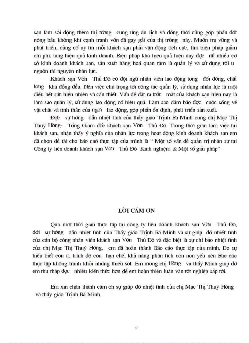 image for page Báo cáo Tại Khách sạn Vườn Thủ đô