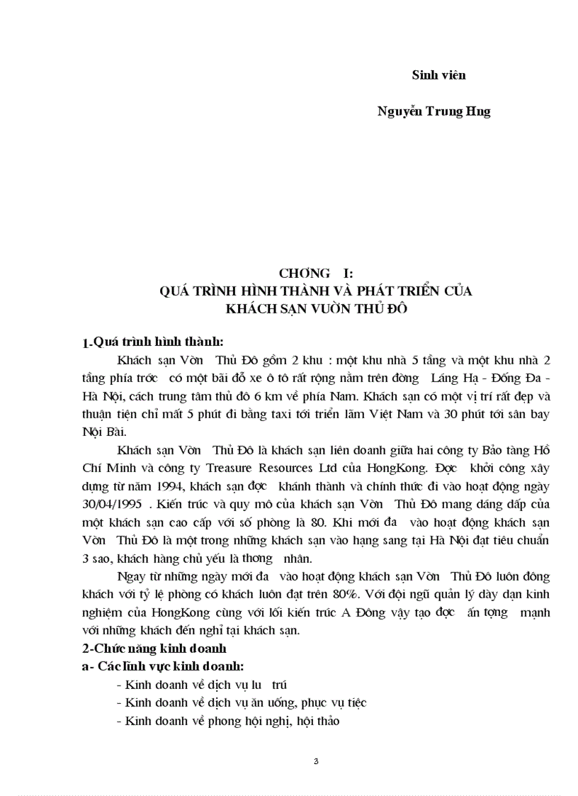 image for page Báo cáo Tại Khách sạn Vườn Thủ đô