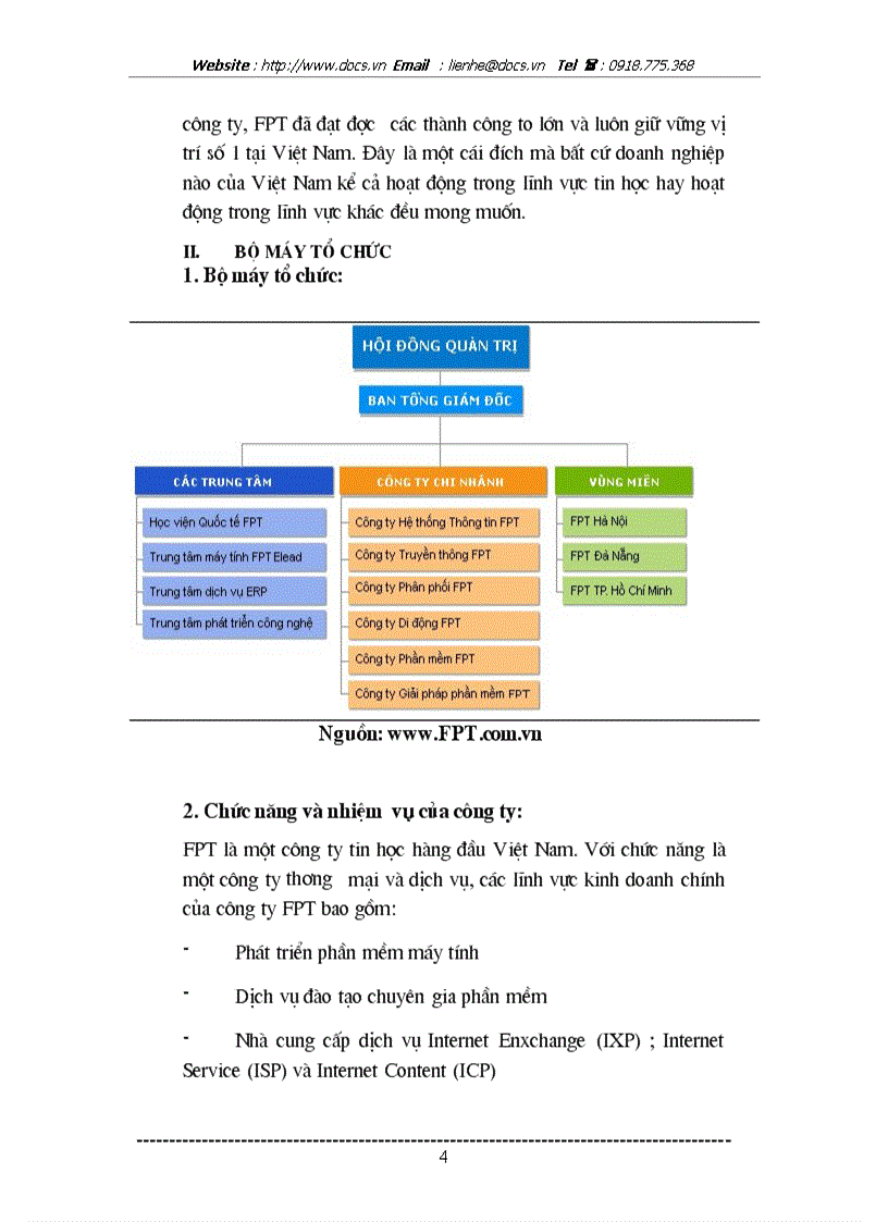 Báo cáo Tại C ty CP phát triển đầu tư công nghệ FPT