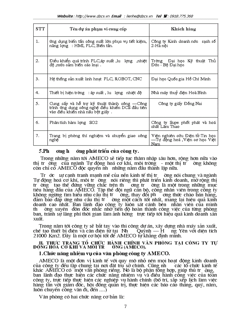 image for page Báo cáo Tại Công ty Tự động hoá cơ khí môi trường AMECO