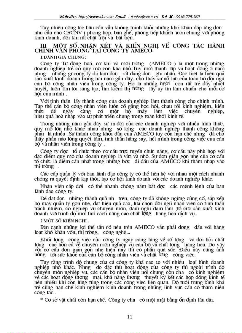 image for page Báo cáo Tại Công ty Tự động hoá cơ khí môi trường AMECO