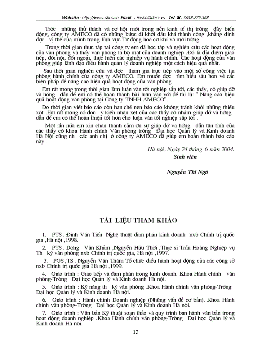 image for page Báo cáo Tại Công ty Tự động hoá cơ khí môi trường AMECO