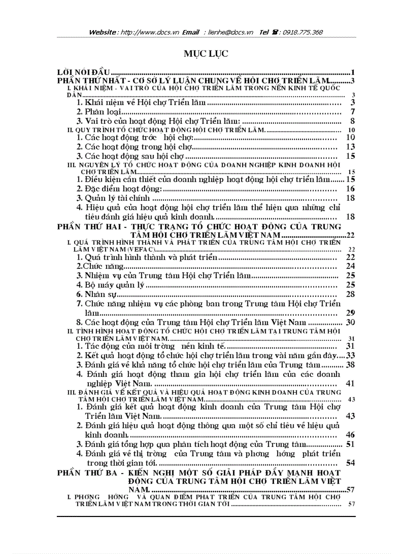 image for page 1số giải pháp nâng cao hiệu quả tổ chức hoạt động Hội chợ triển lãm tại trung tâm Hội chợ triển lãm