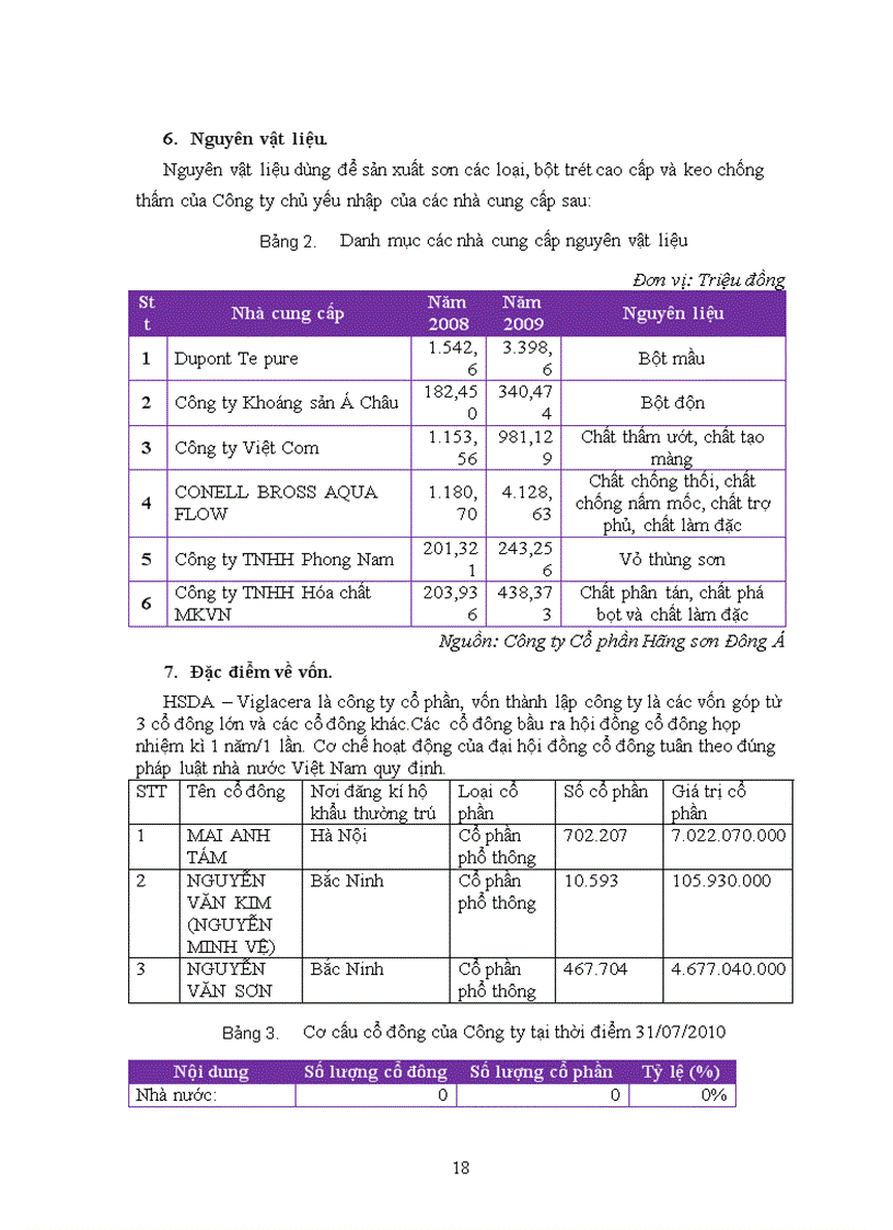 image for page Báo cáo tổng hợp tại Công ty Cổ phần Hãng Sơn Đông Á
