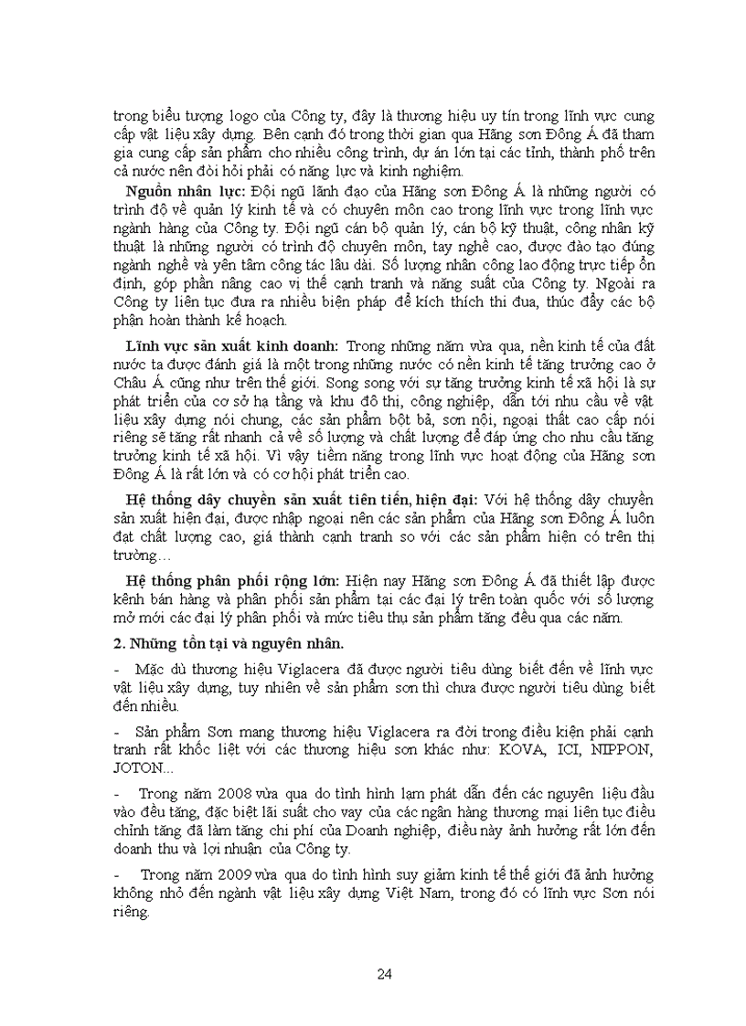 image for page Báo cáo tổng hợp tại Công ty Cổ phần Hãng Sơn Đông Á