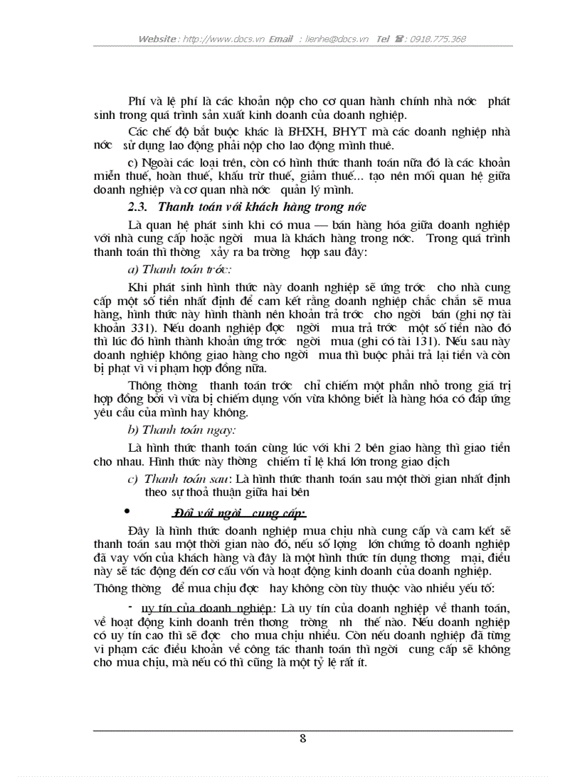 image for page Một số biện pháp nhằm hoàn thiện hoạt động thanh toán trong kinh doanh tại công ty xnk máy hà nội