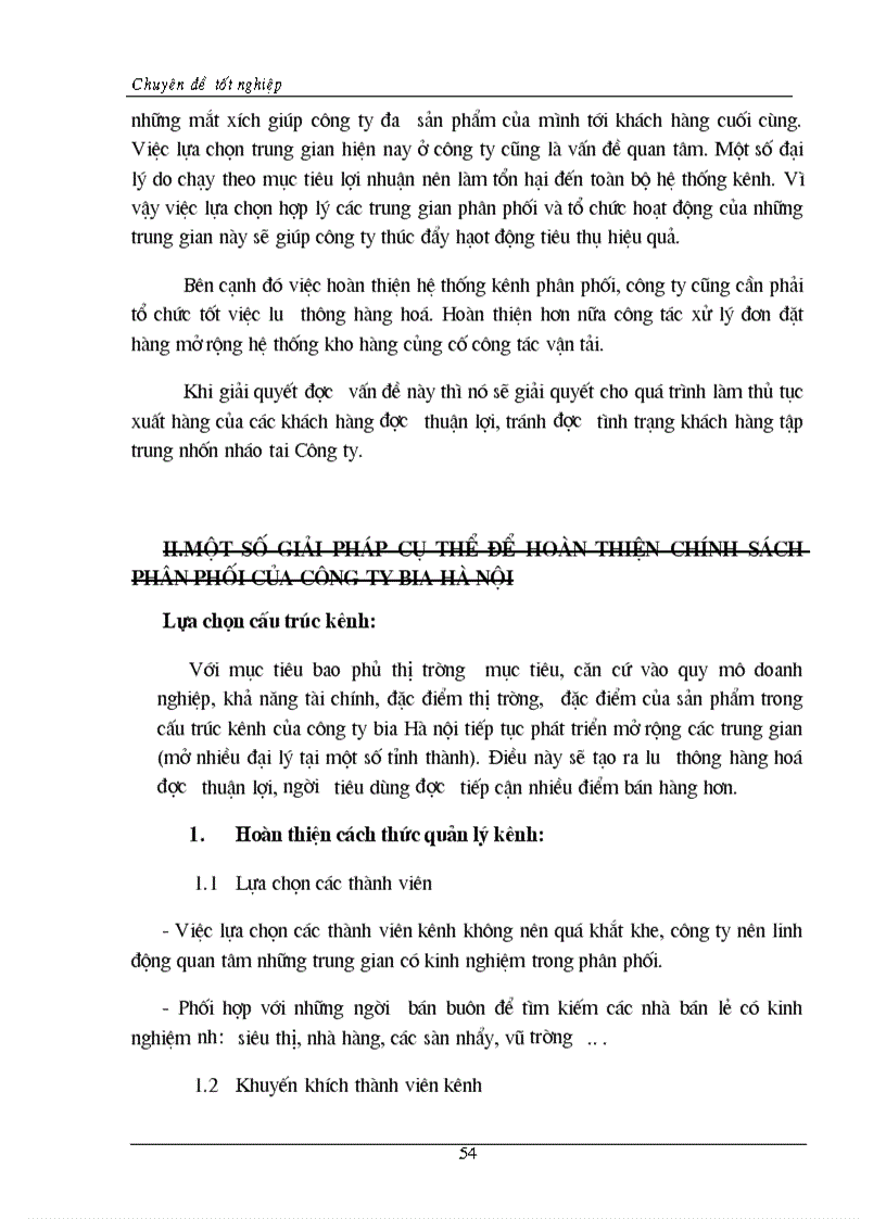 image for page Hoàn thiện hệ thống kênh phân phối nhằm duy trì mở rộng thị trường tiêu thụ của Công ty Bia Hà Nội