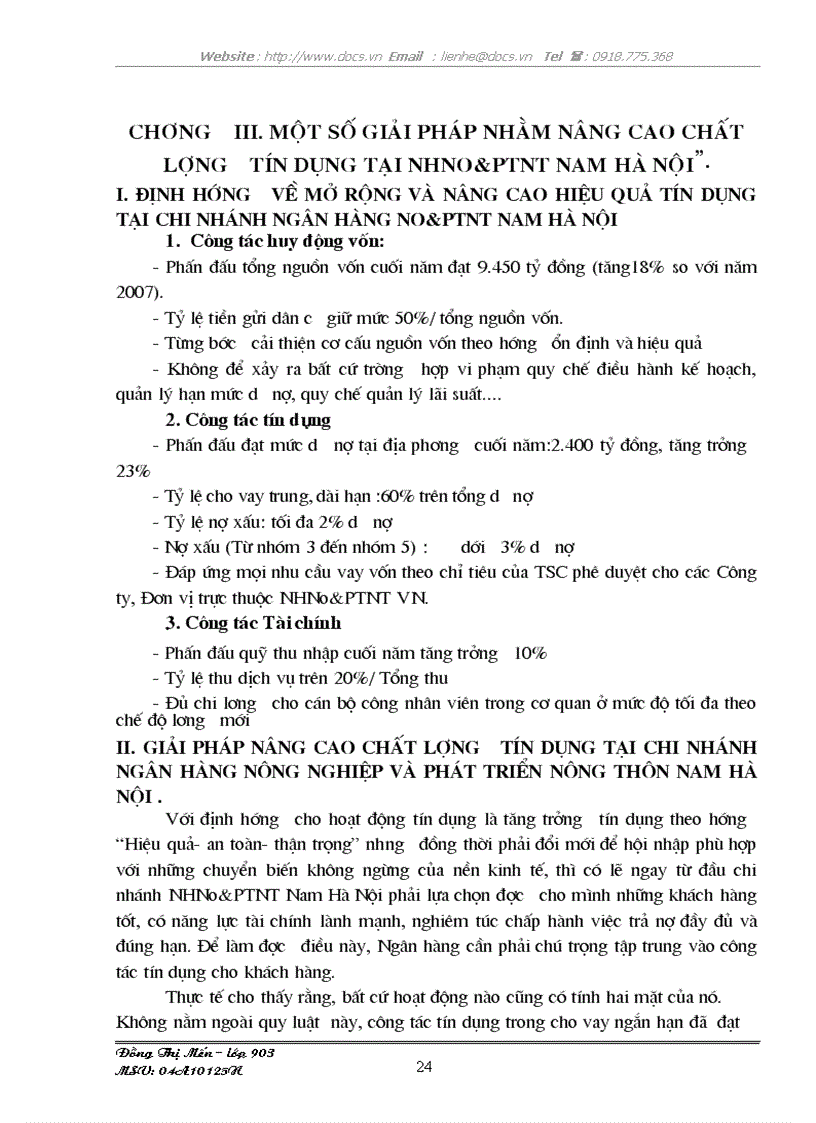 image for page Giải pháp nâng cao chất lượng tín dụng tại Ngân hàng Nông nghiệp và phát triển nông thôn chi nhánh Nam Hà Nội