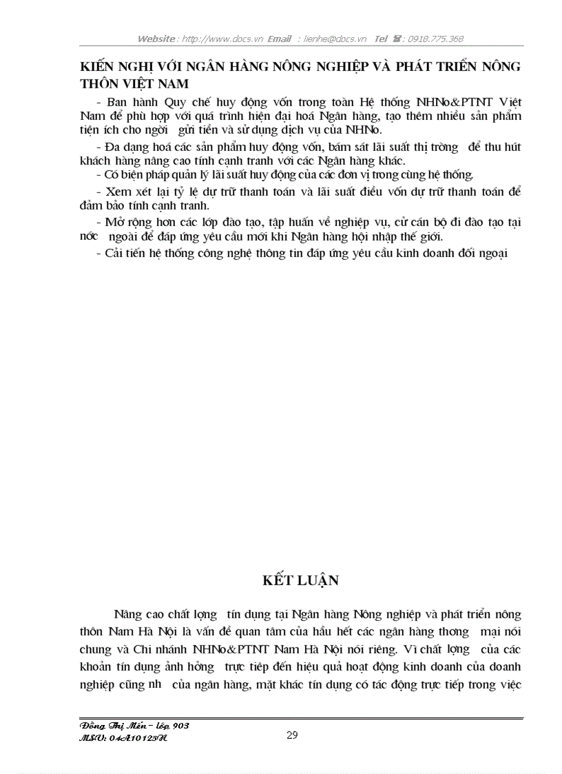 image for page Giải pháp nâng cao chất lượng tín dụng tại Ngân hàng Nông nghiệp và phát triển nông thôn chi nhánh Nam Hà Nội