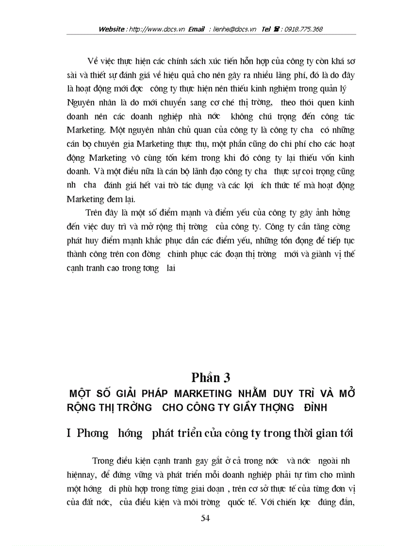 image for page Các giải pháp Marketing nhằm duy trì mở rộng thị trường của C ty Giầy Thượng Đình