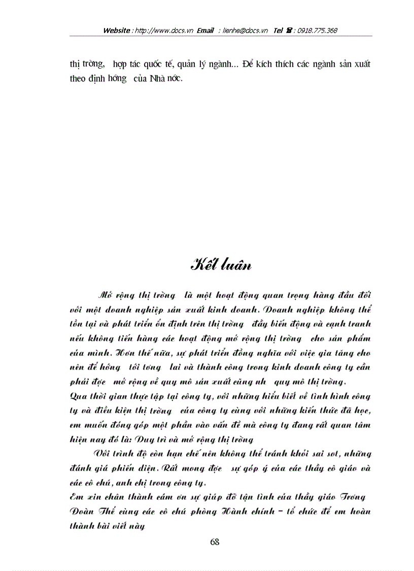 image for page Các giải pháp Marketing nhằm duy trì mở rộng thị trường của C ty Giầy Thượng Đình