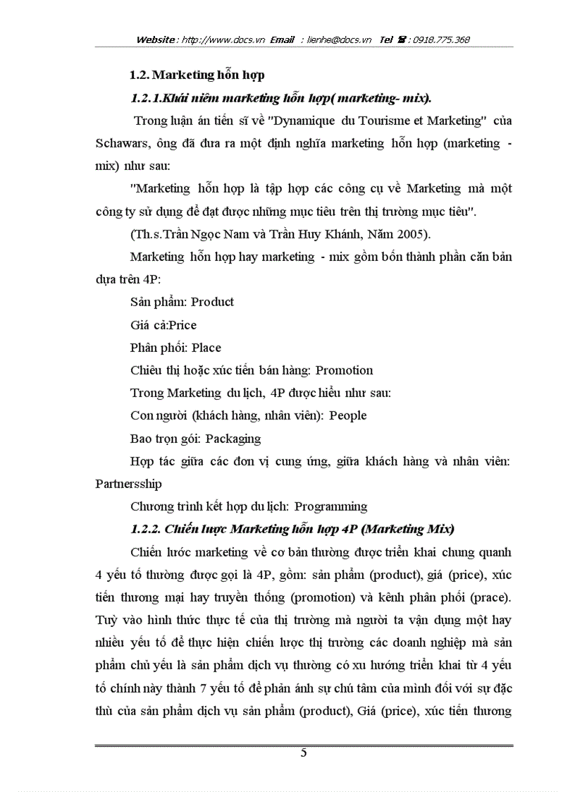 image for page Hoàn thiện chính sách marketing của Trung tâm du lịch Lữ hành Phù Đổng thuộc C ty thương mại dịch vụ Thành Long