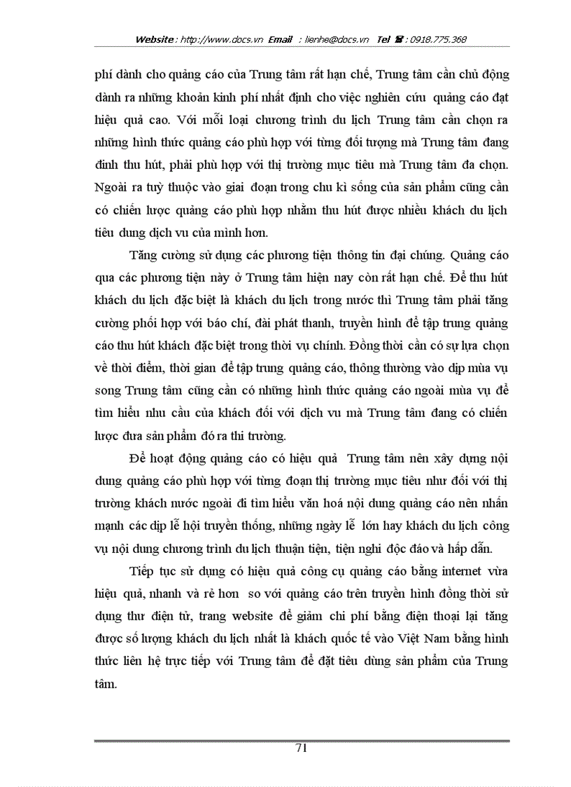 image for page Hoàn thiện chính sách marketing của Trung tâm du lịch Lữ hành Phù Đổng thuộc C ty thương mại dịch vụ Thành Long