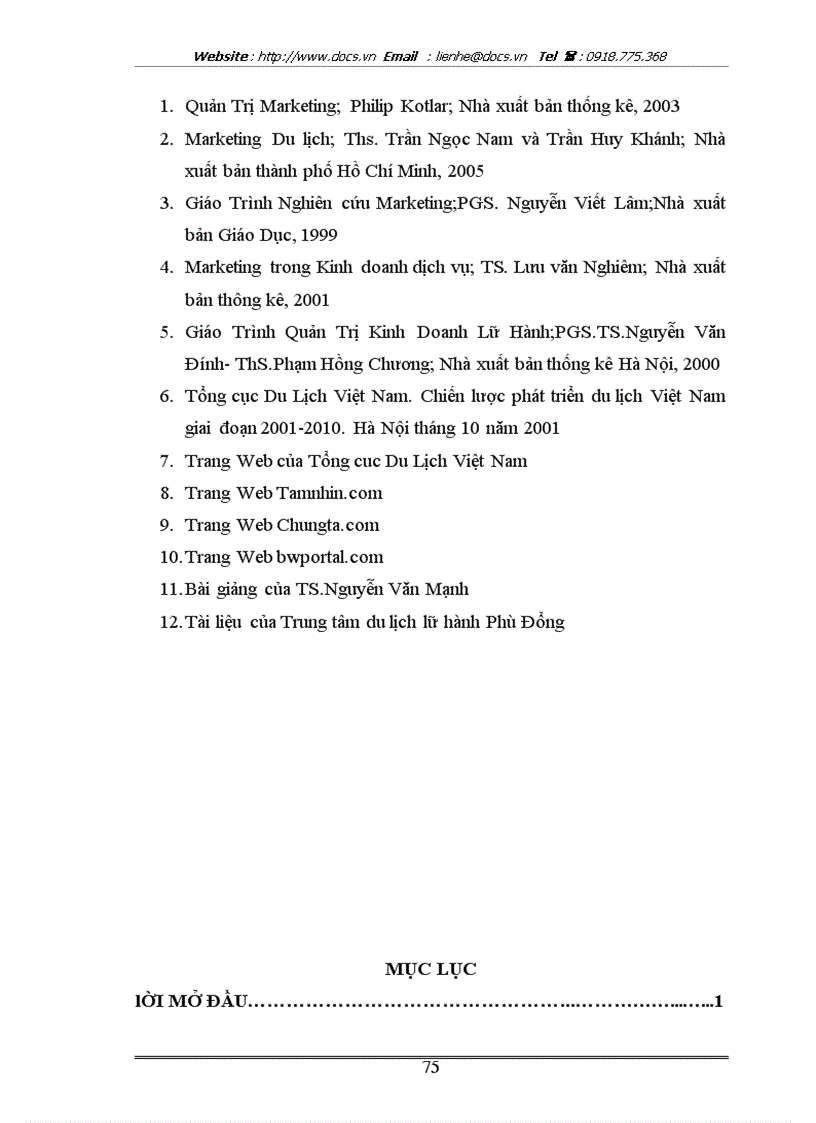 image for page Hoàn thiện chính sách marketing của Trung tâm du lịch Lữ hành Phù Đổng thuộc C ty thương mại dịch vụ Thành Long