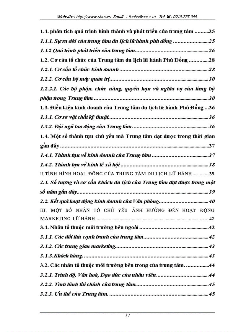 image for page Hoàn thiện chính sách marketing của Trung tâm du lịch Lữ hành Phù Đổng thuộc C ty thương mại dịch vụ Thành Long
