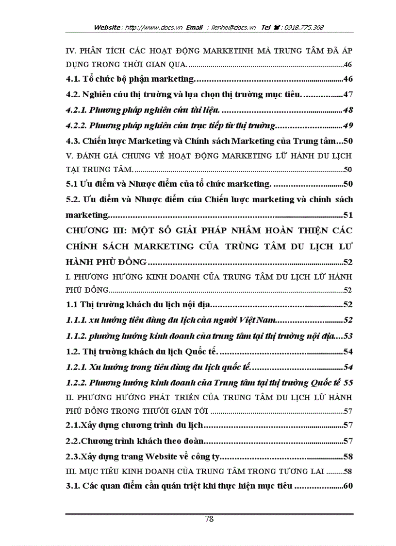 image for page Hoàn thiện chính sách marketing của Trung tâm du lịch Lữ hành Phù Đổng thuộc C ty thương mại dịch vụ Thành Long