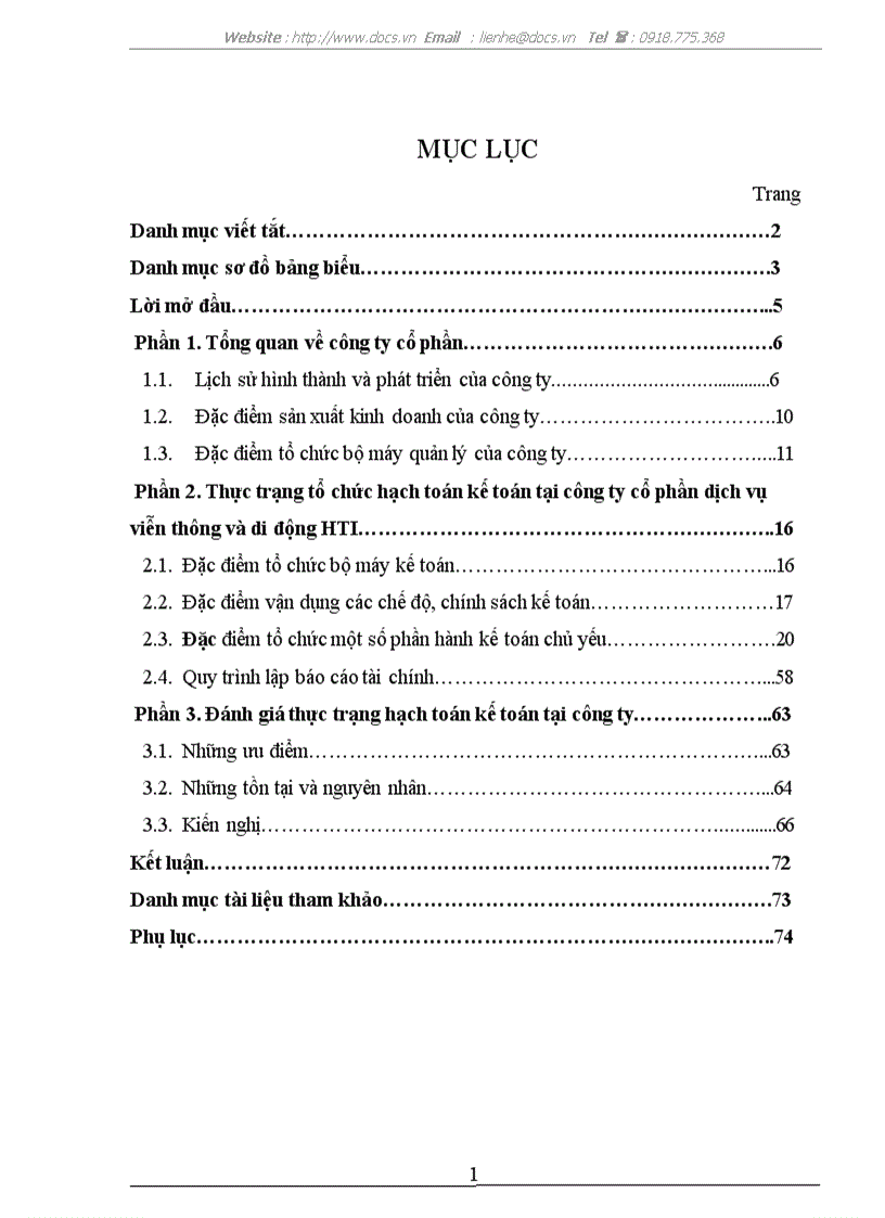 image for page Thực trạng tổ chức hạch toán kế toán tại C ty CP dịch vụ viễn thông di động HTI lt kiến tập gt