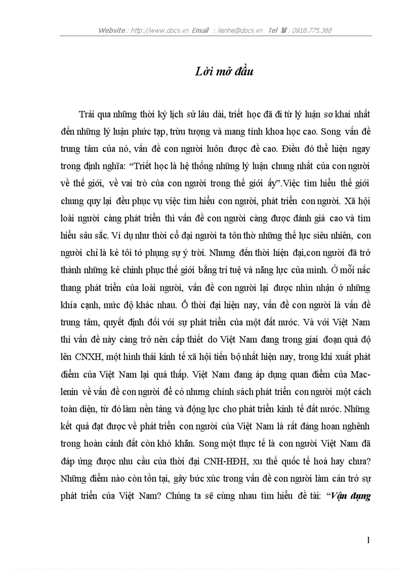 image for page Vận dụng quan điểm của triết học Mac lênin về vấn đề con người để tìm hiểu con người Việt Nam trong thời kì đẩy mạnh CNH HĐH