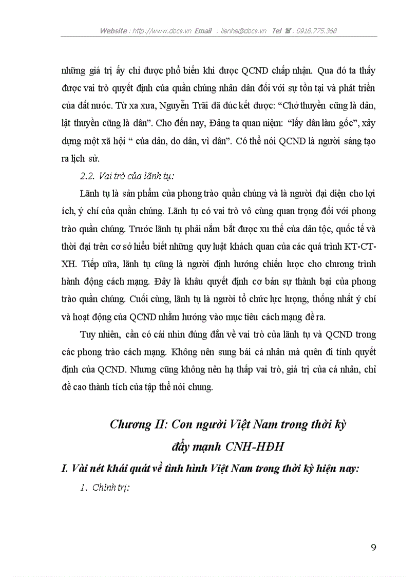 image for page Vận dụng quan điểm của triết học Mac lênin về vấn đề con người để tìm hiểu con người Việt Nam trong thời kì đẩy mạnh CNH HĐH