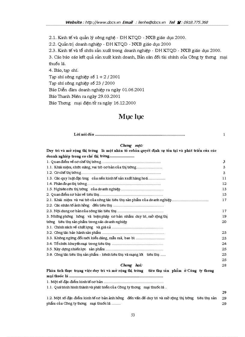 image for page Phương hướng và một số giải pháp nhằm duy trì mở rộng thị trường tiêu thụ sản phẩm của Công ty thương mại thuốc lá