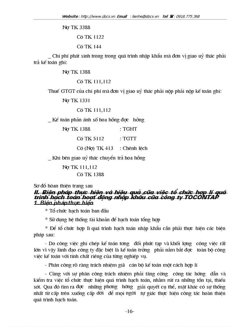 image for page Hoàn thiện kế toán hoạt động nhập khẩu hàng hoá trong doanh nghiệp xuất nhập khẩu Công ty xuất nhập khẩu tạp phẩm Hà Nội TOCONTAP