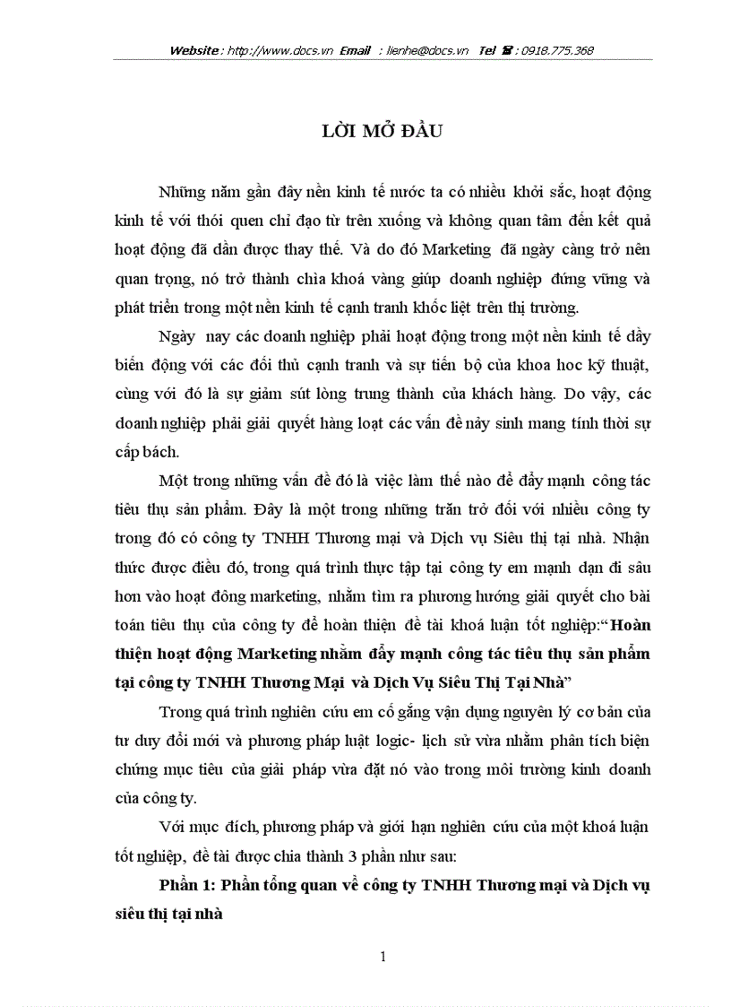 image for page Hoàn thiện hoạt động Marketing nhằm đẩy mạnh công tác TTSP tại C ty TNHH Thương Mại Dịch Vụ Siêu Thị Tại Nhà