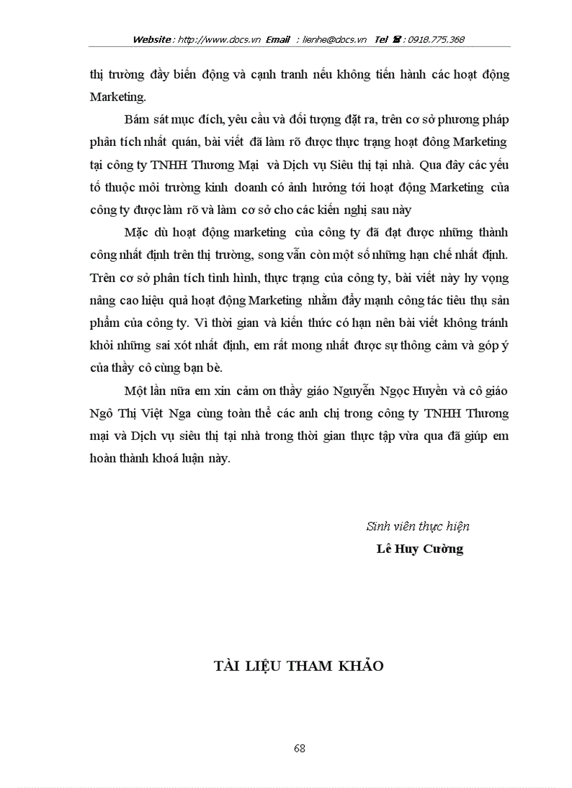 image for page Hoàn thiện hoạt động Marketing nhằm đẩy mạnh công tác TTSP tại C ty TNHH Thương Mại Dịch Vụ Siêu Thị Tại Nhà