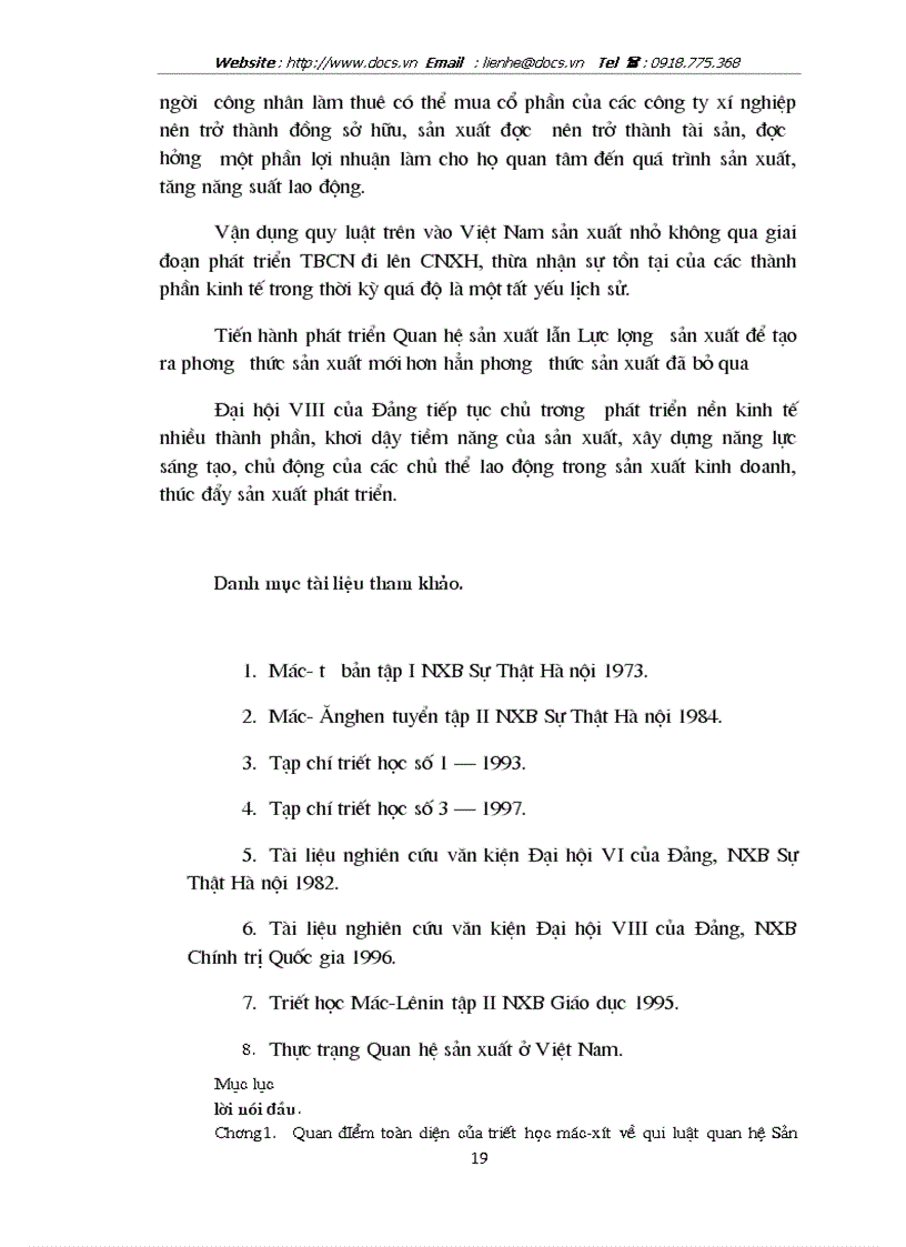 image for page Sự vận dụng quy luật QHSX phù hợp với tính chất trình độ của LLSX vào công cuộc đổi mới ở VN của Đảng ta hiện nay