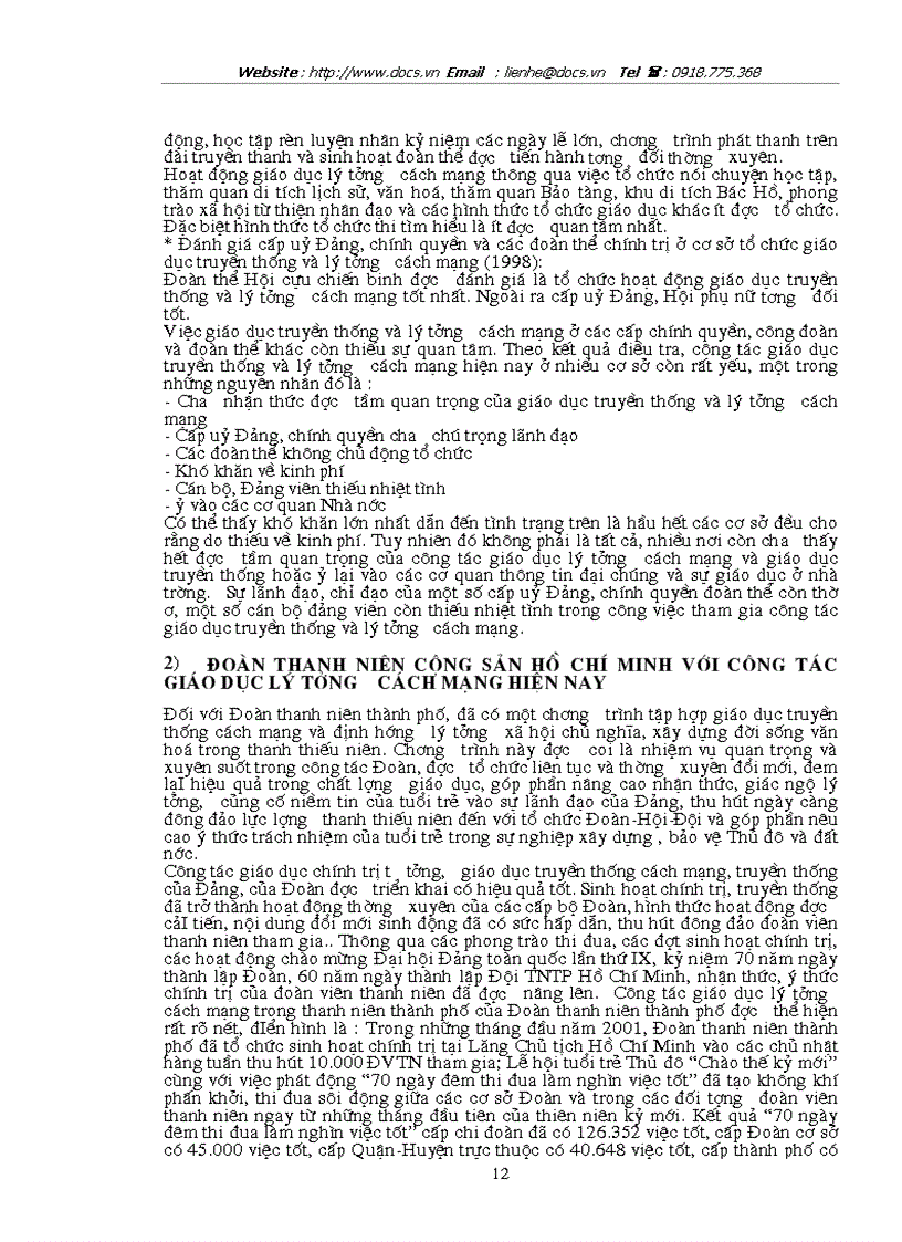 image for page Công tác giáo dục lý tưởng cách mạng cho thanh niên trong phạm vi thành phố Hà Nội