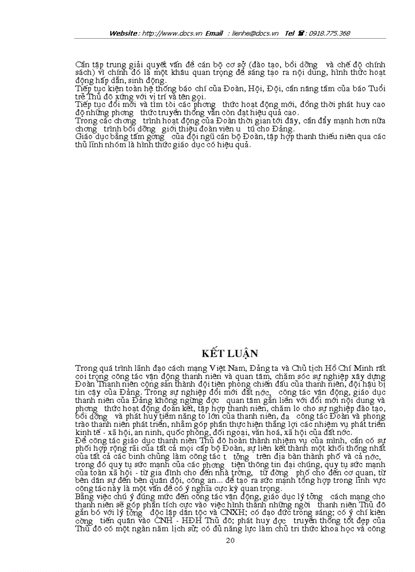 image for page Công tác giáo dục lý tưởng cách mạng cho thanh niên trong phạm vi thành phố Hà Nội