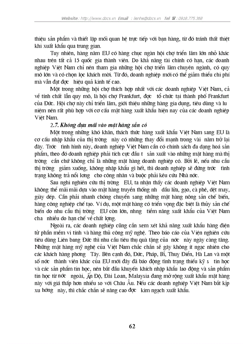 image for page Một số giải pháp thúc đẩy hoạt động xuất khẩu hàng hoá của Việt Nam sang thị trường EU giai đoạn 2001 2010