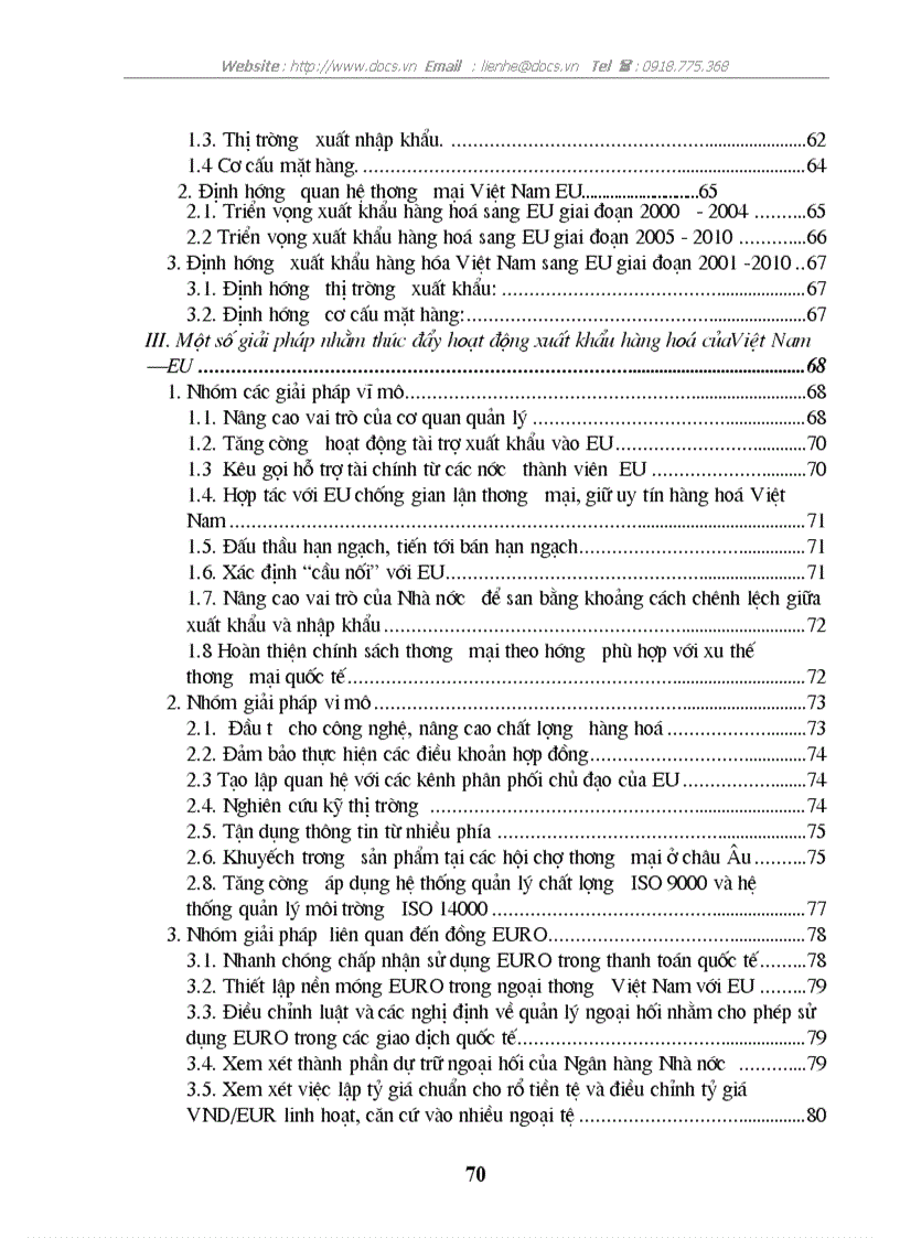image for page Một số giải pháp thúc đẩy hoạt động xuất khẩu hàng hoá của Việt Nam sang thị trường EU giai đoạn 2001 2010