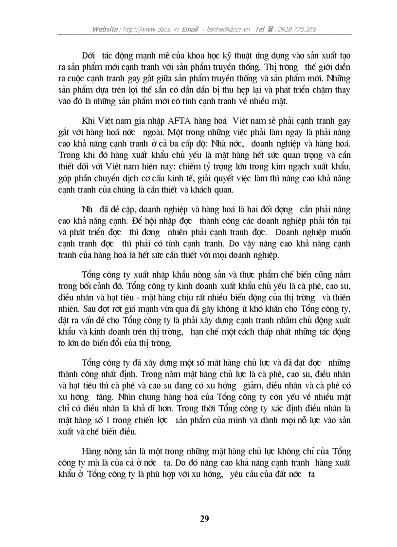 image for page Những giải pháp nâng cao khả năng cạnh tranh của một số mặt hàng xuất khẩu chủ yếu ở Tổng công ty xuất nhập khẩu nông sản và thực phẩm chế biến