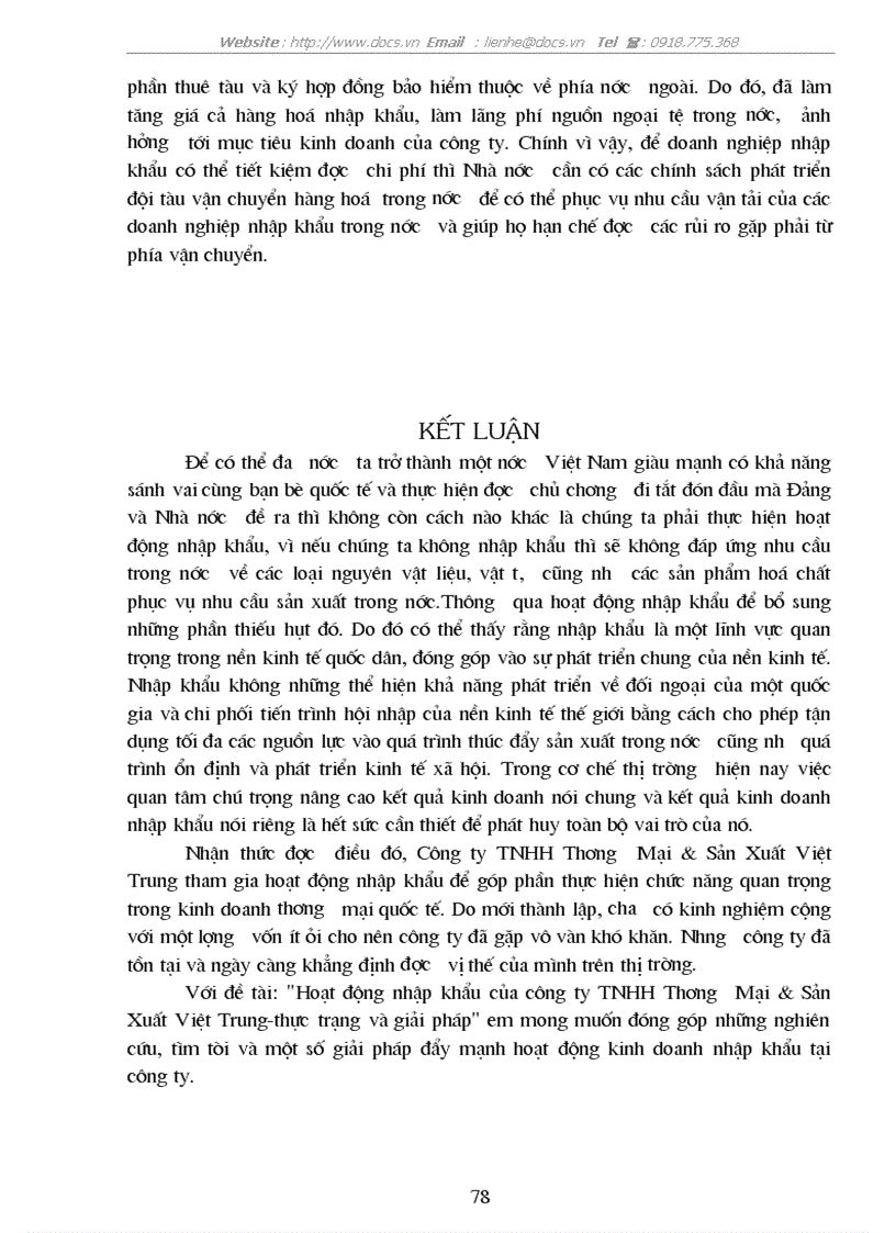 image for page Hoạt động nhập khẩu của Công ty TNHH Thương Mại Sản Xuất Việt Trung thực trạng và giải pháp