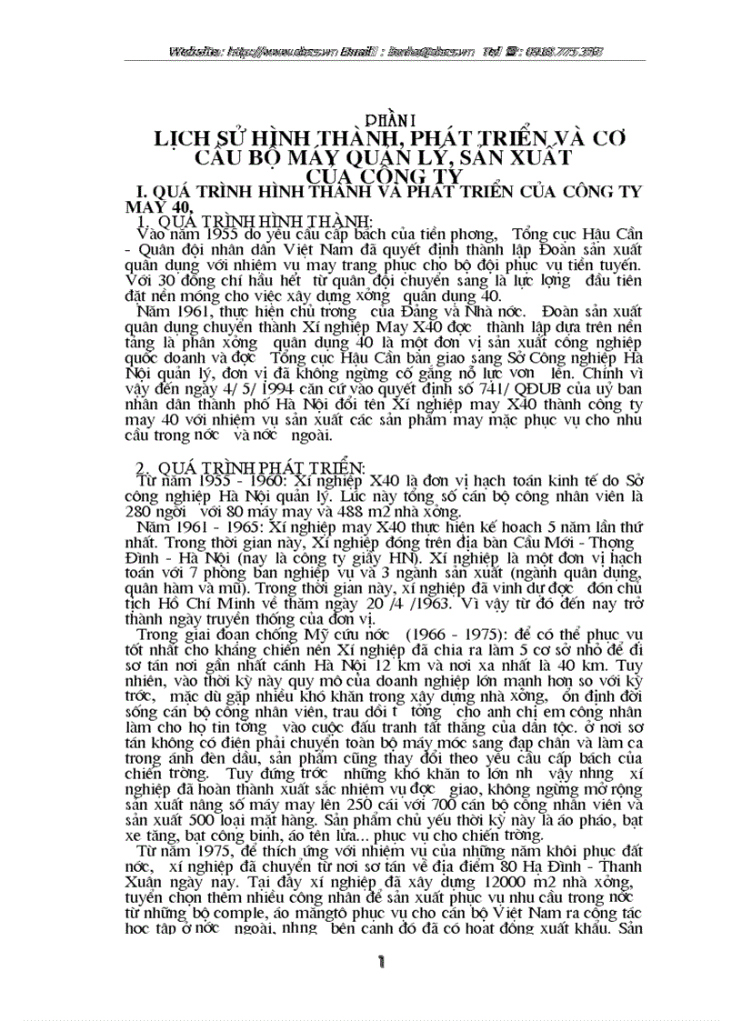 image for page Báo cáo tổng hợp tại Xí nghiệp may X40