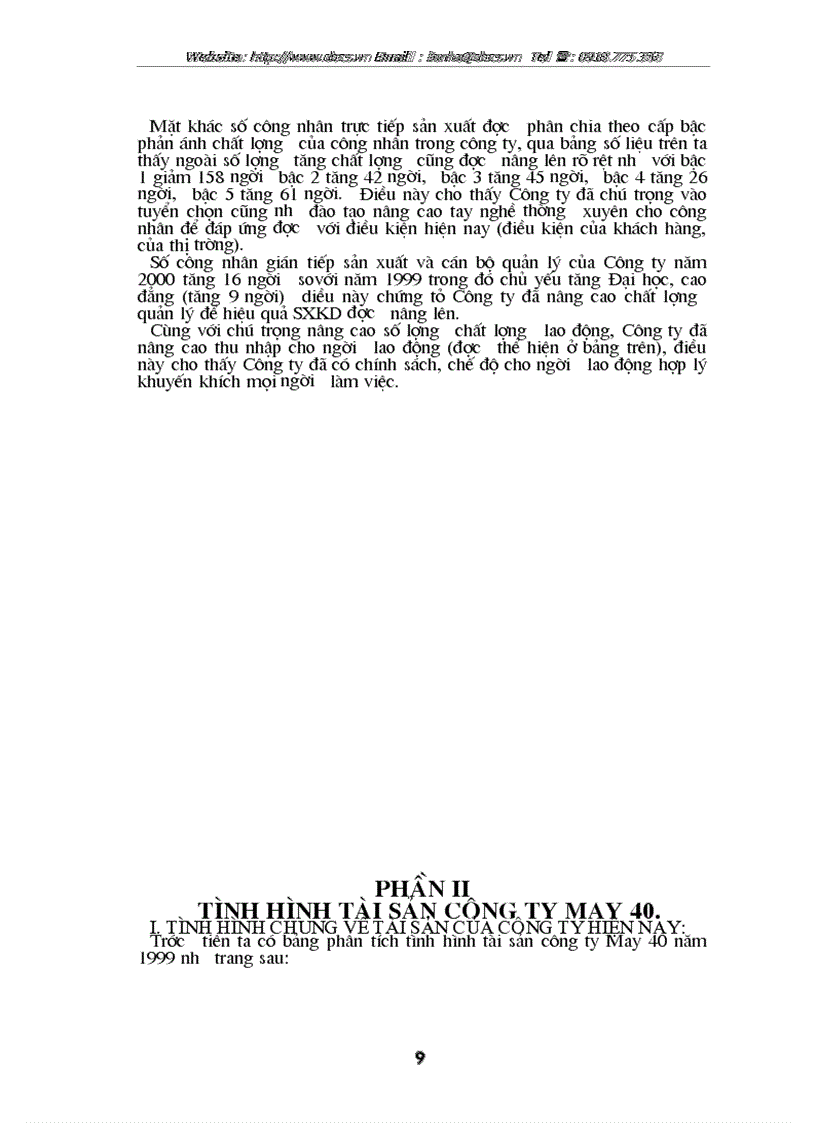 image for page Báo cáo tổng hợp tại Xí nghiệp may X40