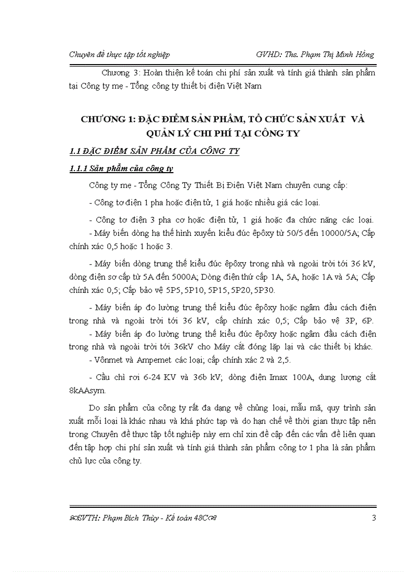 image for page Hoàn thiện kế toán chi phí sản xuất và tính giá thành sản phẩm tại công ty mẹ tct thiết bị điện việt nam