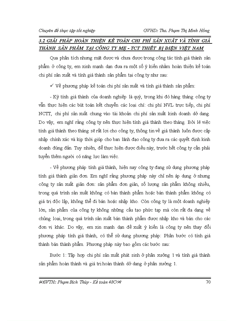 image for page Hoàn thiện kế toán chi phí sản xuất và tính giá thành sản phẩm tại công ty mẹ tct thiết bị điện việt nam