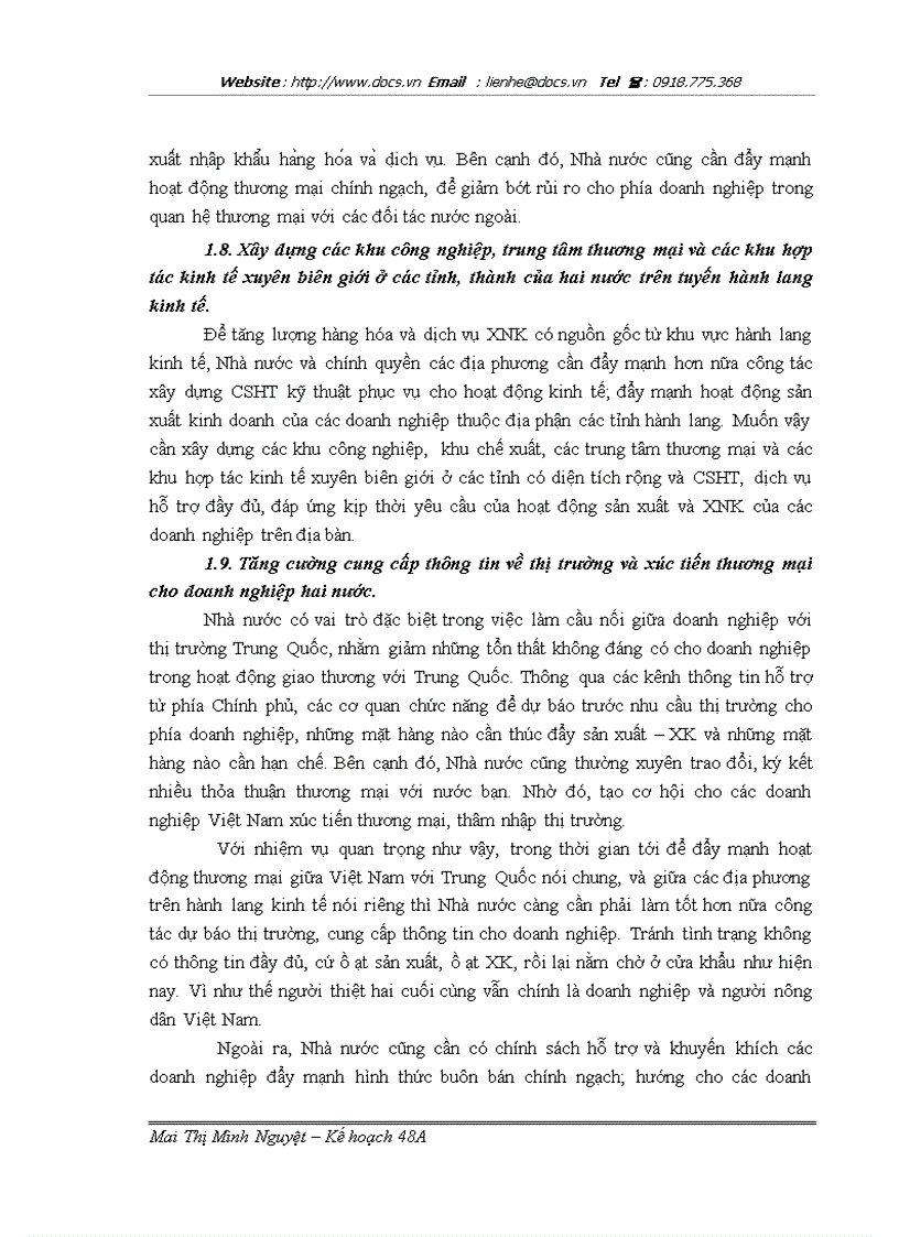 image for page Tác động của hành lang kinh tế Bắc Nam trong Hợp tác kinh tế Tiểu vùng sông Mekong mở rộng tới thương mại Việt Nam Trung Quốc