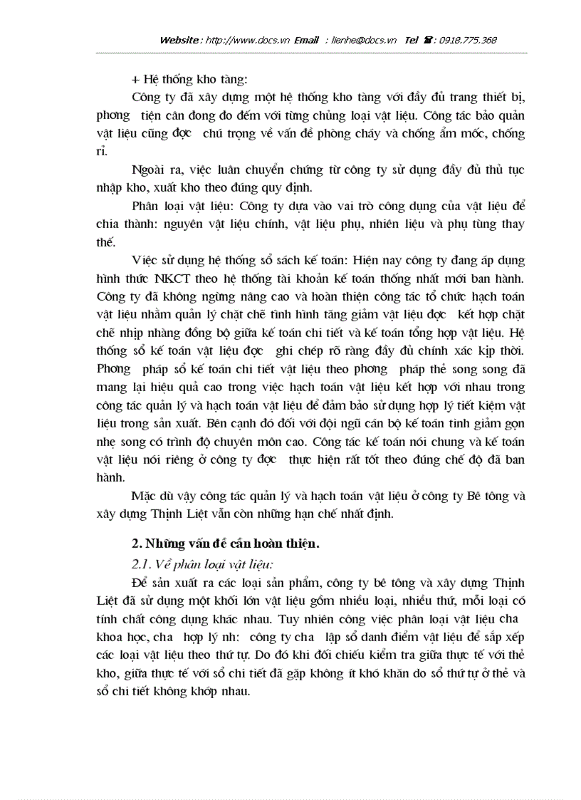 image for page Kế toán vật liệu tại công ty Bê tông và xây dựng Thịnh Liệt