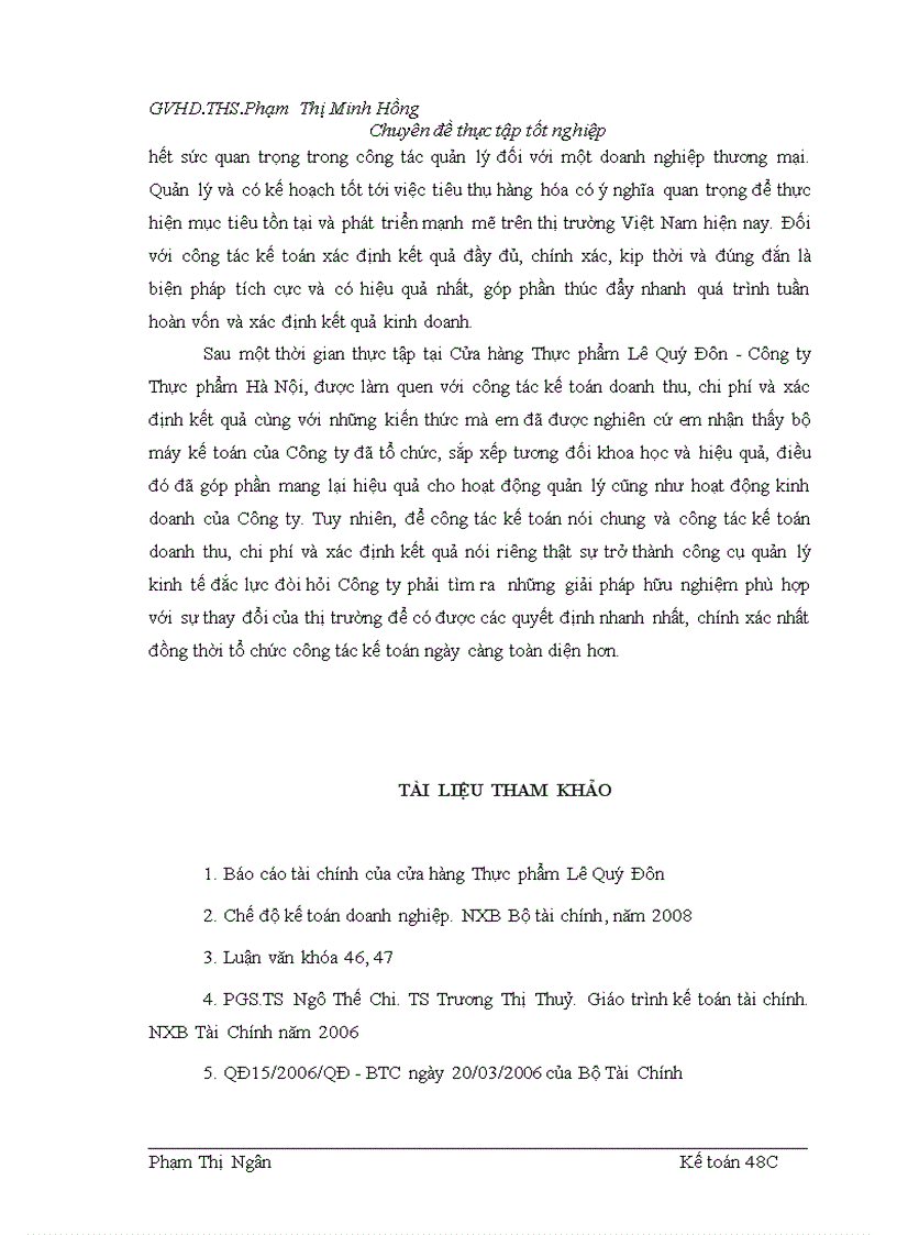 image for page Hoàn thiện kế toán doanh thu chi phí và xác định kết quả kinh doanh tại Công ty TNHH nhà nước một thành viên Thực phẩm Hà Nội