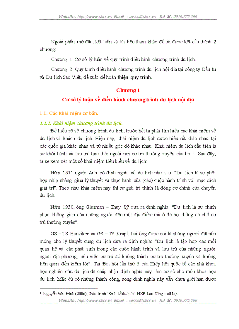 image for page Hoàn thiện quy trình điều hành chương trình du lịch nội địa tại công ty Đầu tư và Du lịch Sao Việt