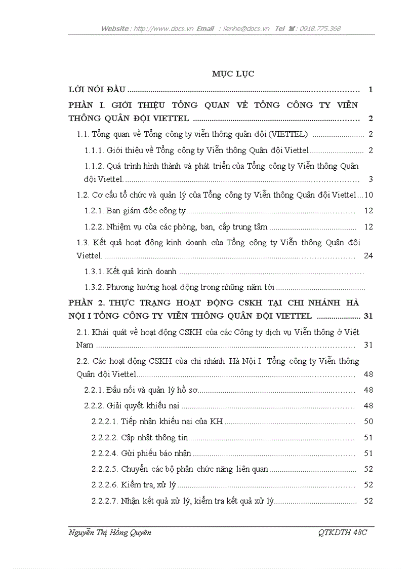 image for page Hoàn thiện hoạt động Chăm sóc khách hàng tại Chi nhánh Viettel Hà Nội I Tổng công ty Viễn thông Quân đội Viettel