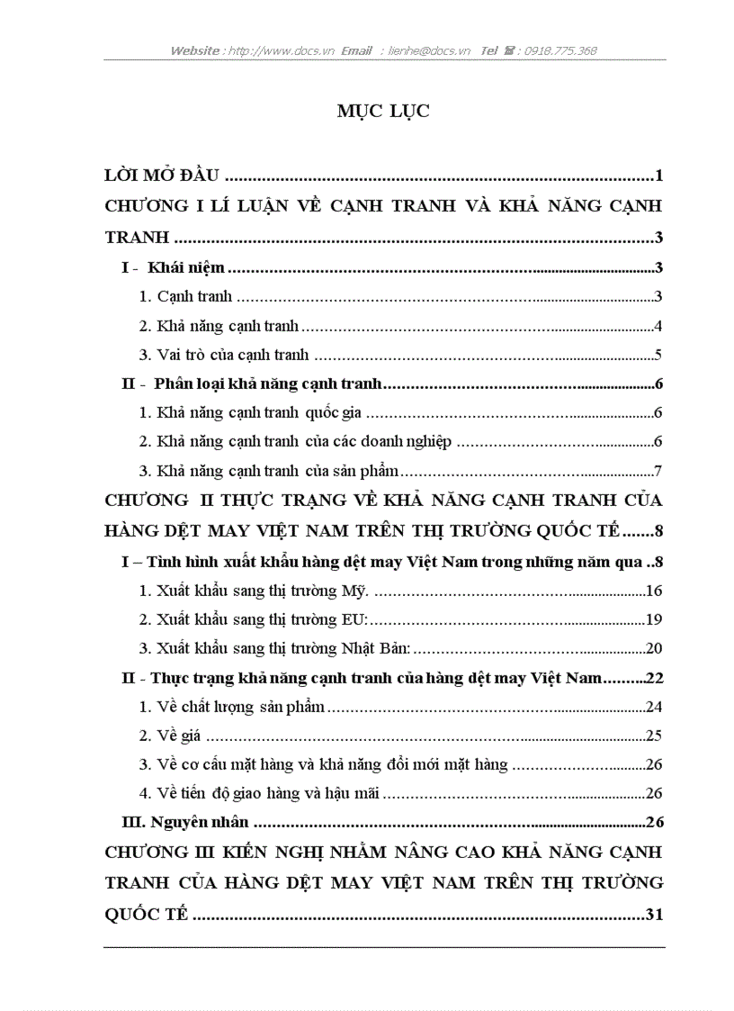 image for page Nâng cao khả năng cạnh tranh của hàng dệt may Việt Nam trên thị trường quốc tế