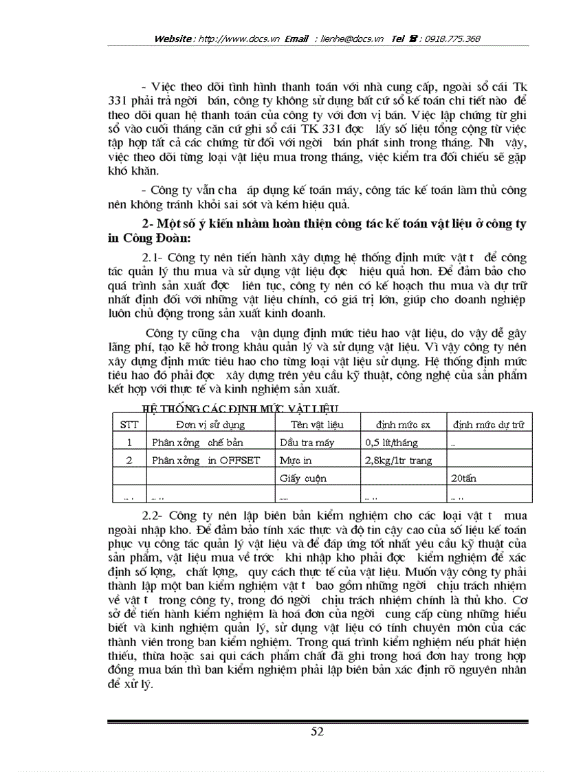 image for page Tổ chức hạch toán kế toán nguyên vật liệu ở công ty in Công Đoàn